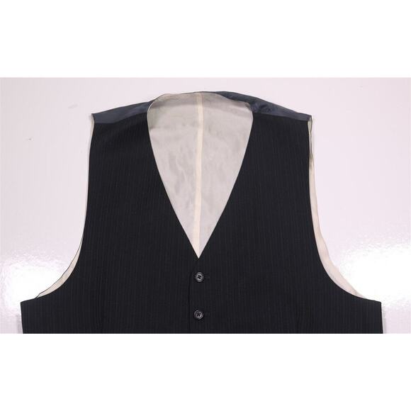 Ravazzolo Navy Blue Striped Suit Vest Gilet 44L - Picture 2 of 5